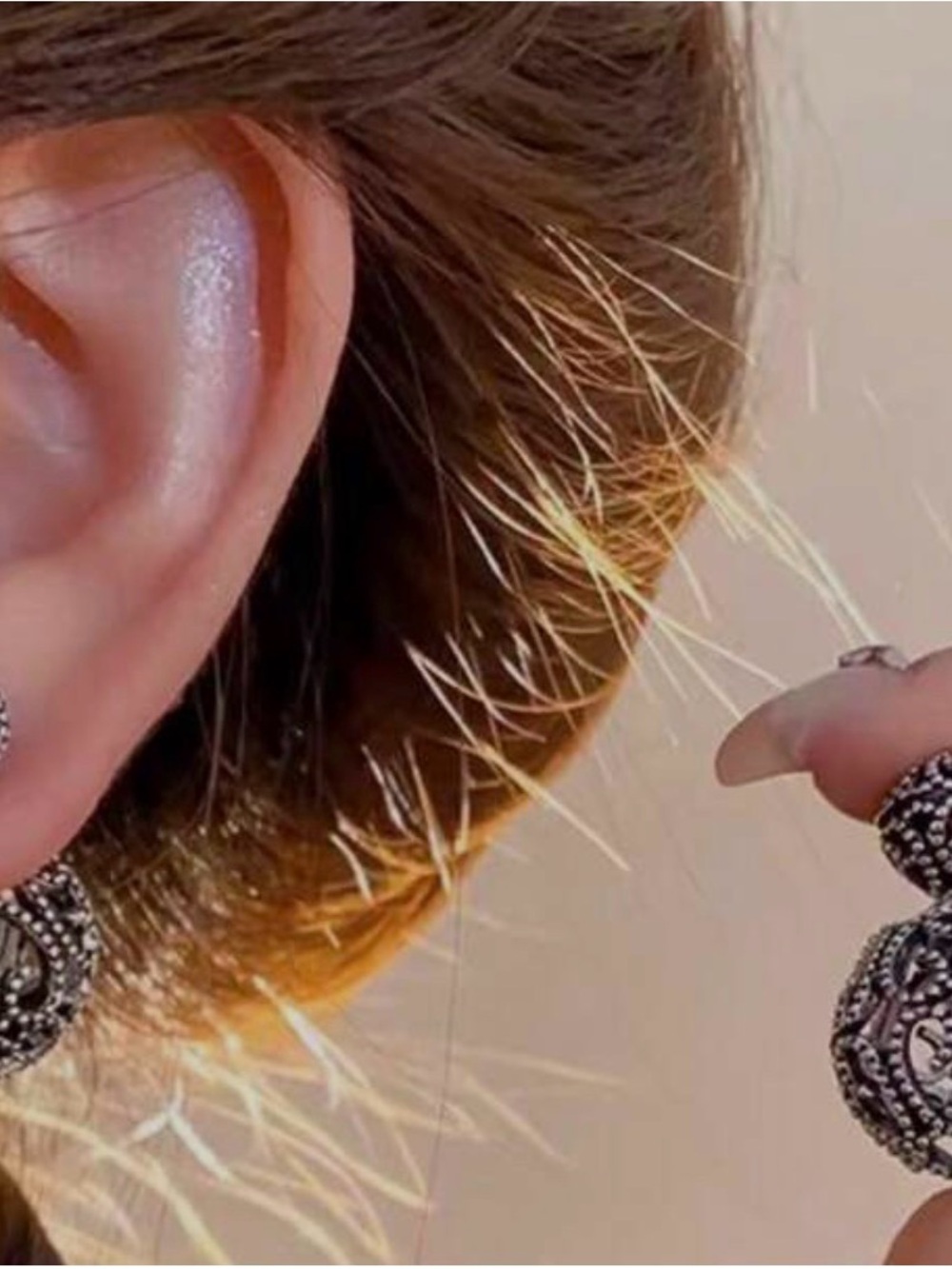 NWT-Vintage Ball Drop Earrings Silver Filigree Statement Earrings